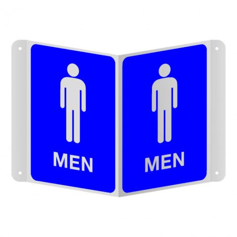 3D Restroom Projecting Sign  Men